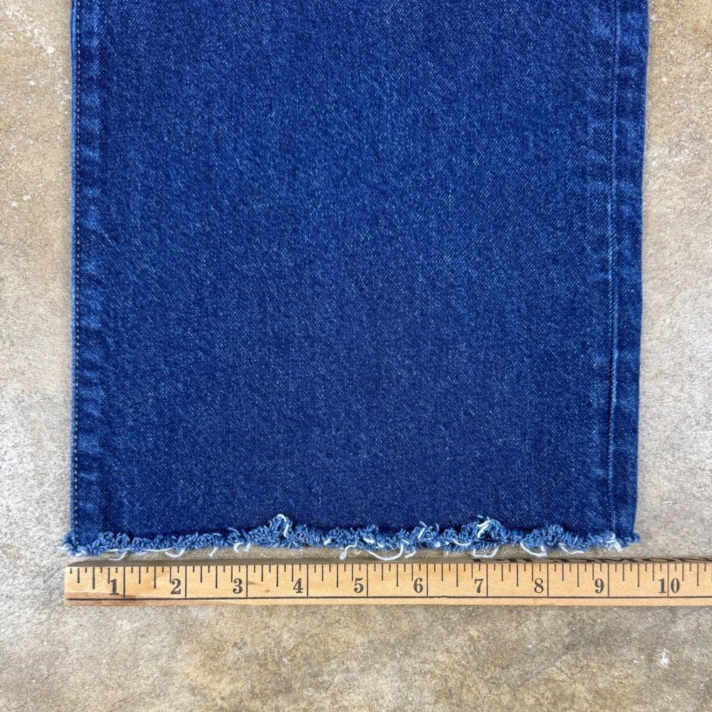 J.Crew '96 Slim Wide Leg‎ Cropped Women's Jeans Size 30 Blue High Rise Raw Hem